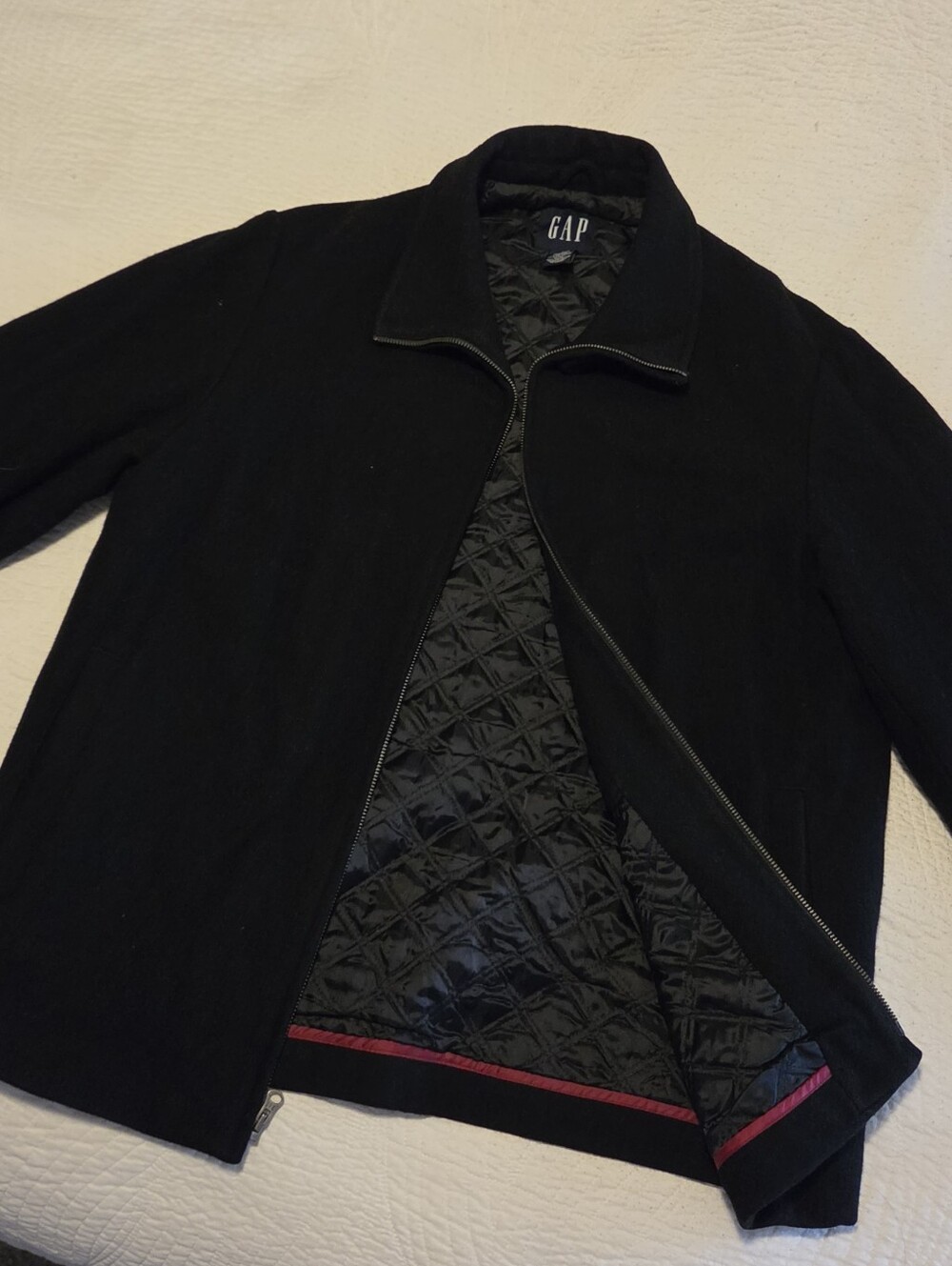 Gap Men's Wool Blend Full-Zip Harrington Jacket, Size Medium